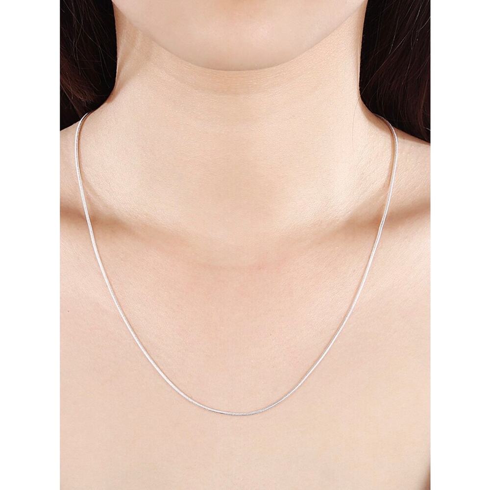 925 Stamp Color  Silver 1MM Snake Chain Women Men Necklace 20” fashion jewelry